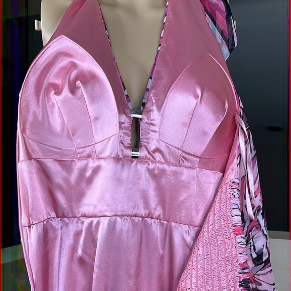 White House Black Market Fuchsia Halter Maxi Dress - Picture 15 of 16